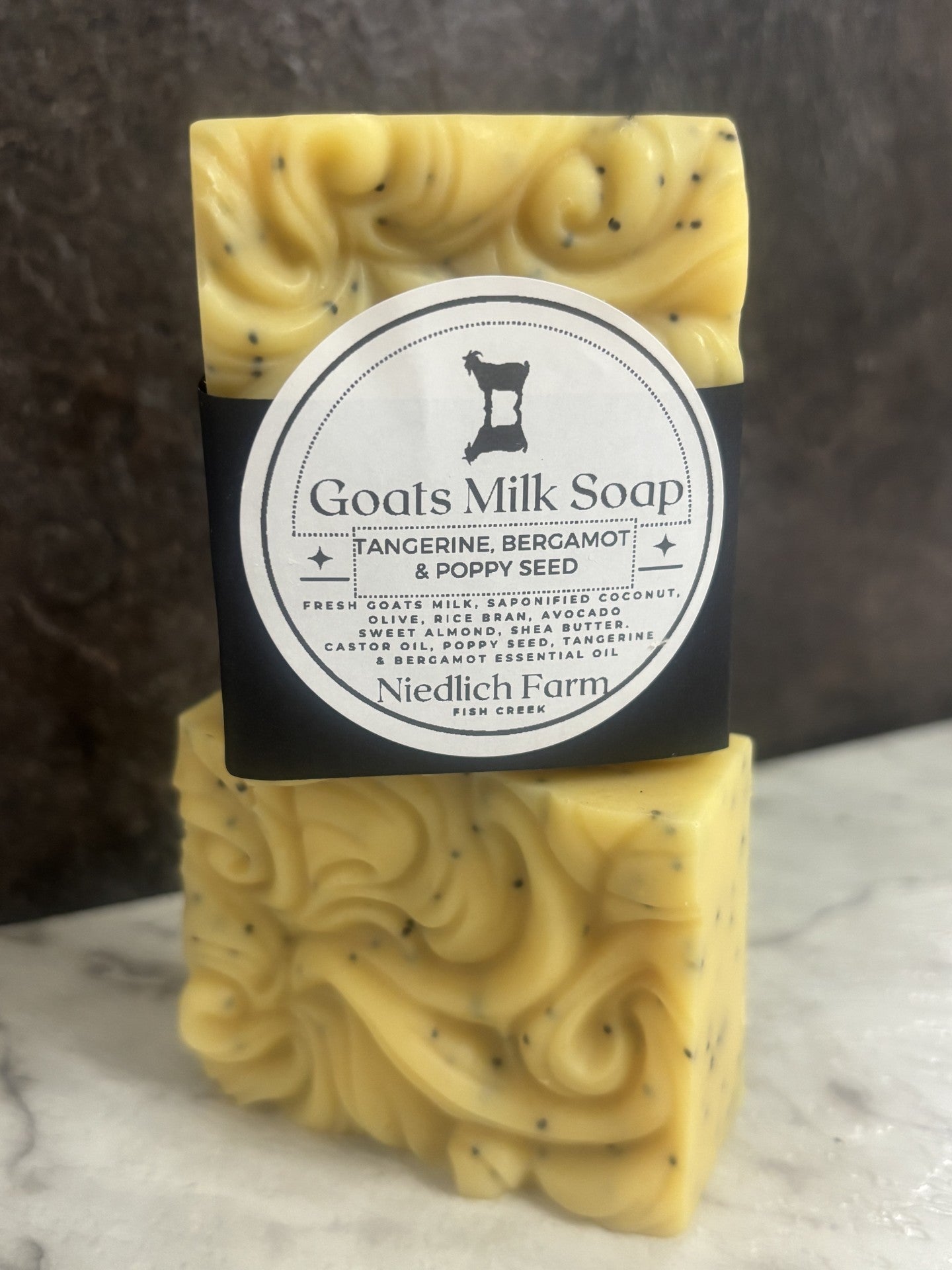 Tangerine, Bergamot & Poppy seed Goats Milk Soap