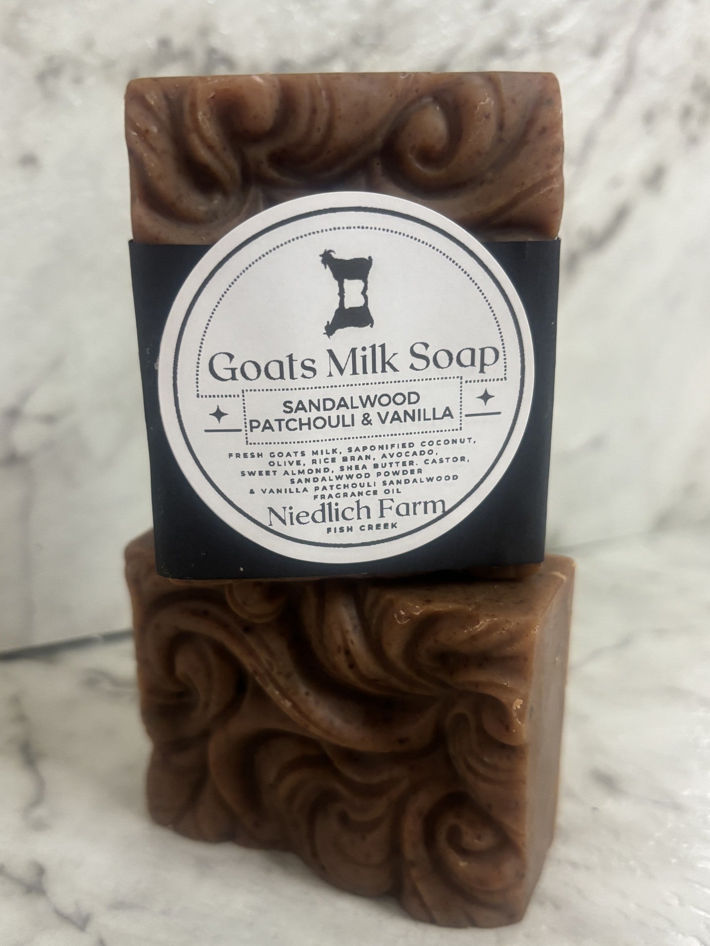 Sandalwood, Patchouli & Vanilla Goats milk soap