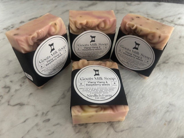 Ylang Ylang & Raspberry seed Goats Milk Soap